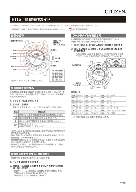 citizen シチズンウオッチH115